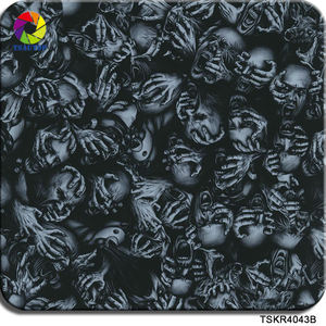 <span class=keywords><strong>Film</strong></span> de transfert hydrographique Tsautop 0,5 m, motif crâne de zombie, multicolore - Product Image 2