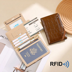 2026 New Stone-Patterned Bright-Coloured Passport <b>Holder</b> RFID Protection ID Card Storage and <b>Ticket</b>/Card Slots - Product Image 1