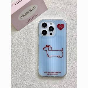 2025 nouvelle <span class=keywords><strong>coque</strong></span> de téléphone <span class=keywords><strong>chien</strong></span> teckel rayé bleu pour iPhone 17 Air, <span class=keywords><strong>coque</strong></span> de téléphone célébrité Internet à la mode pour iPhone 17 16 Pro Max - Product Image 3