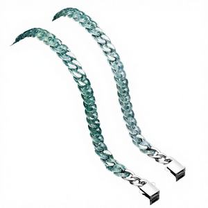 Pulsera <span class=keywords><strong>de</strong></span> Cadena Cubana <span class=keywords><strong>de</strong></span> Jade Natural Azul Hielo, Estilo Hip Hop, <span class=keywords><strong>de</strong></span> Acero <span class=keywords><strong>de</strong></span> Titanio, Personalizada, Unisex, <span class=keywords><strong>de</strong></span> Moda, Icing Seed Party - Product Image 3