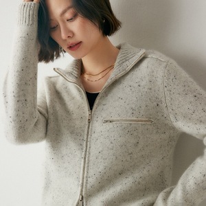 Maglione <span class=keywords><strong>donna</strong></span> personalizzato in lana Cashmere invernale a maniche lunghe lavorato a maglia a collo alto a due vie <span class=keywords><strong>Cardigan</strong></span> in Cashmere da <span class=keywords><strong>donna</strong></span> - Product Image 3
