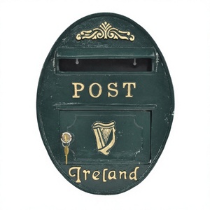 Fournitures Boîte aux lettres irlandaise décorative extérieure Forme ovale en fonte Boîte aux lettres vintage personnalisée pour affichage extérieur et montage - Product Image 1