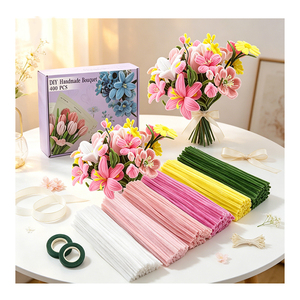 Creative DIY Art Kit Velvet Chenille Fuzzy <b>Wire</b> For Educational Projects And Beautiful Fuzzy <b>Wire</b> <b>Flower</b> Decorations For Kids - Product Image 5