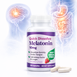 Cápsulas de Melatonina OEM de 10 mg de Disolución Rápida, Suplemento Sublingual para Dormir, <span class=keywords><strong>100</strong></span>% Libre de Drogas, 60 Unidades - Product Image 1