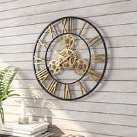 Horloge Murale Vintage Créative en Métal à Engrenages, Effet Vieilli, pour Salon et Bureau – Meilleure Vente, Pièce Décorative