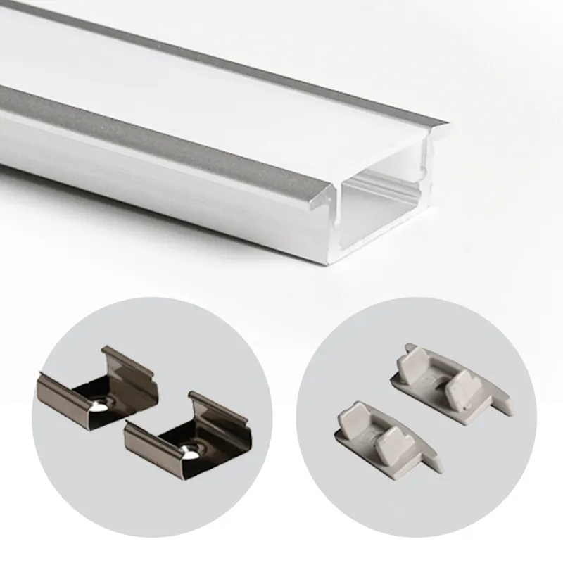 1708A Top quality pc cover led profile plaster-in led aluminum channel led tape profile