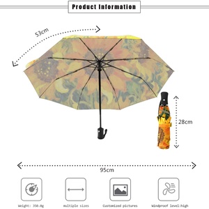 Famous Painting Printed Manual Iron Tube 3 Fold Modern <b>Umbrella</b> Custom Sunflower Art Women Travel Outdoor Beach Summer Gift - Product Image 6