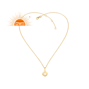 Beautiful White Pearl Pendant Necklace 14k Gold Plated Jewelry Supplier 925 Sterling Silver Necklace Vintage Collection - Product Image 1