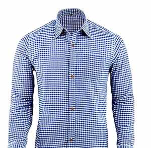 เสื้อเชิ้ตผู้ชายสีน้ำเงินบาวาเรียน ทราคเทน ออกโทเบอร์เฟสต์ผ้าฝ้ายพรีเมี่ยมแขนยาวสำหรับงานเทศกาล ไซส์ S ถึง 4XL - Product Image 1