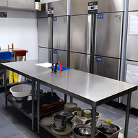 Peralatan Dapur untuk Restoran Meja Kerja Dapur Stainless Steel Meja Koki