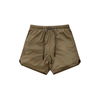 Short de survêtement athlétique pour hommes, taille élastique, décontracté, motif uni, anti-rides, pour la course à pied, en polyester teint uni, vente en gros