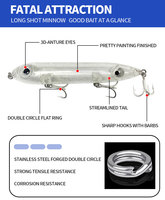 Leurre de pêche Minnow 126mm 26g pour eau salée, Super Spook Wobbler Topwater, Walking the Dog, avec hameçons triples