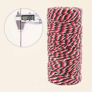 Hilo de Alta Resistencia Ecológico Teñido Reciclado de <span class=keywords><strong>Dos</strong></span> Colores, Trenzado de Doble Hebra de 2 mm, Mezcla de Poliéster/Algodón al por Mayor para - Product Image 5