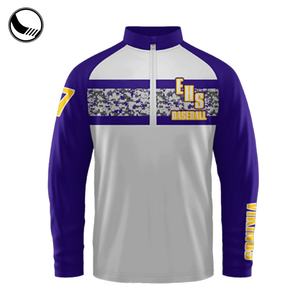 BETHERIVAL Fashion Blank Long Sleeve Polyester 1/4 Zipper Breathable Plus Size Baseball <b>Jacket</b> - Product Image 6