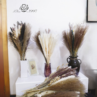 HFloral Vente en gros Herbe de pampa séchée Bouquet de fleurs et de plantes séchées Décor bohème pour la décoration de la maison