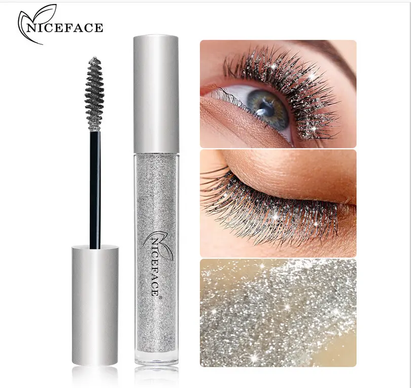 NICEFACE diamond glitter mascara quick dry water drop makeup long lasting waterproof curling thick shiny eyelash mascara