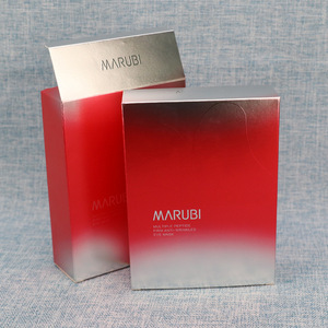 Scatola Pieghevole in Cartone Metallizzato Rosso e Argento Sfumato Personalizzata per Maschere per Occhi, Prodotti per la Cura della Pelle e Cosmetici - Product Image 5