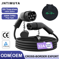 Nouveaux adaptateurs de câble de charge pour voiture électrique JNTIMUYA 32A 16A Double pistolet Mode 3 Type 2 TPU pour remplacement/réparation de chargeur VE