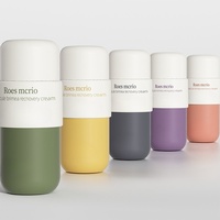 Set botol kaca silinder kosmetik dengan tutup sekrup untuk Losion Perawatan Kulit dan toples dibuat khusus grosir 100ml/130ml