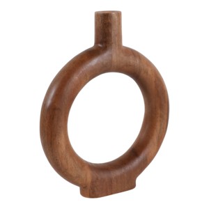 Vaso ad anello in legno di mango per soggiorno, decorativo, stile casual - Product Image 3