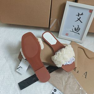 Sandales plates <span class=keywords><strong>pour</strong></span> femmes ZA, nouvelles collections d'été, style claquettes à semelle plate, respirantes, à bout carré, avec anneau de maintien au niveau de la plante du <span class=keywords><strong>pied</strong></span> - Product Image 5