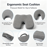 Coussin de siège en gel à mémoire de forme épais, antidérapant, orthopédique, rafraîchissant, portable, personnalisé, pour le bureau et la maison – Vente chaude directe usine