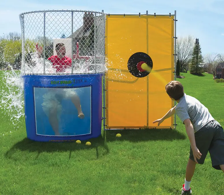 Hot selling cheap inflatable dunk tank splash game for sale dunk tank water game