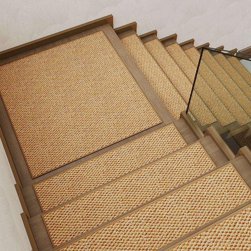 Tapis d'escalier en polypropylène - motif ananas marron