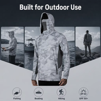 AQTQ Custom Sublimatie UPF 50 UV Vis Hoodie met Halsbeschermer Lange Mouwen Camo Outdoor Performance Shirt voor Volwassenen