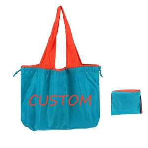 Exhibition <b>Gift</b> <b>Bag</b> Travel Grocery Shoulder Drawstring <b>Bag</b> <b>Large</b> Capacity Washable Eco Reusable Folding <b>Bag</b> for Shopping Zipper - Product Image 1