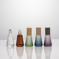 YUNMU Nuevo Modelo de Botellas de Perfume Desodorante Portátiles de Vidrio Cónico Esmerilado Ámbar de Pequeña Capacidad con Tapa de Rodillo