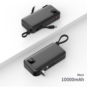 Xách tay 10000mAh 2-in-1 LED hiển thị kỹ thuật số ngân hàng điện kép Cáp dữ liệu cho nhiều thiết bị plug-in Trạm di động 20 Wát - Product Image 2