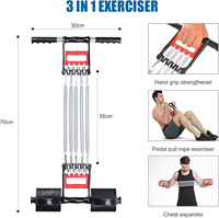 Extenseur de poitrine à ressorts réglables 5-en-1 – Entraînement complet multifonctionnel pour le renforcement des bras et l'étirement