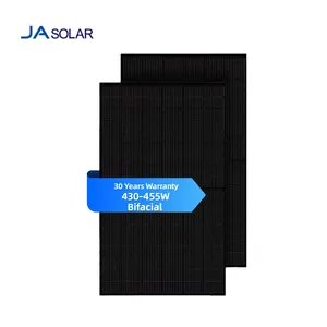 Photovoltaic Paneles Solares Bifaciales 435w 440w Ja Full Black 182mm Mbb Half-Cell N-Type Dual Glass Solar Panel