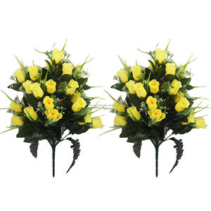 <span class=keywords><strong>Ramos</strong></span> de flores artificiales de seda funeraria <span class=keywords><strong>baratos</strong></span> al por mayor decoraciones graves para decoración de cementerio - Product Image 3