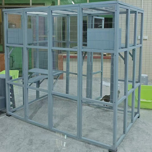 <span class=keywords><strong>Cage</strong></span> d'élevage de chat et de chien de luxe épissage Pigeon clôture pour animaux de compagnie en bois massif avec fermeture à bouton Super espace libre chat Villa - Product Image 1
