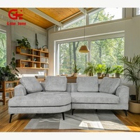 Canapé modulaire sectionnel Chesterfield trois places de luxe moderne GSTAR, tissu de haute qualité, gris, certifié ISO9001, pour salon