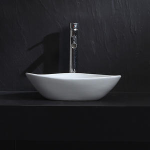 Lavabo triangulaire en céramique au <span class=keywords><strong>design</strong></span> moderne et élégant pour hôtel, lavabo triangulaire pour se laver les mains, lavabo à poser sur le comptoir - Product Image 4