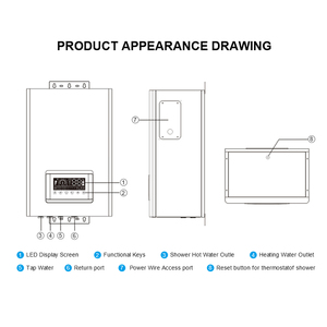 Chauffe-eau électrique mural 24 kW, système de chauffage central et de douche à double usage, 380 V, chauffe-eau sans réservoir à haute efficacité pour villa - Product Image 6