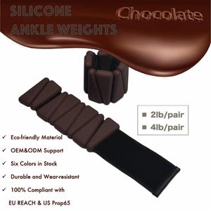 Pesas de Tobillo de Silicona Color Chocolate, 2 lb por Par, Ecológicas, Ajustables, Resistentes al Desgaste, Unisex, para Ejercicio Físico - Product Image 1