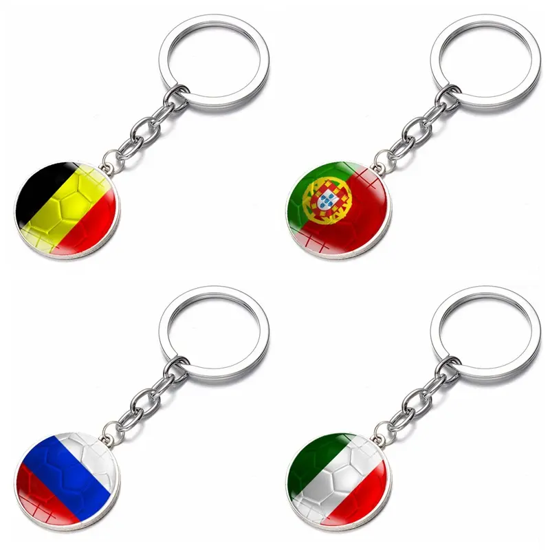 Hannuo Factory Custom Logo Druck Metall Zink Legierung Land Flagge Schlüssel bund Flagge für Werbe geschenk