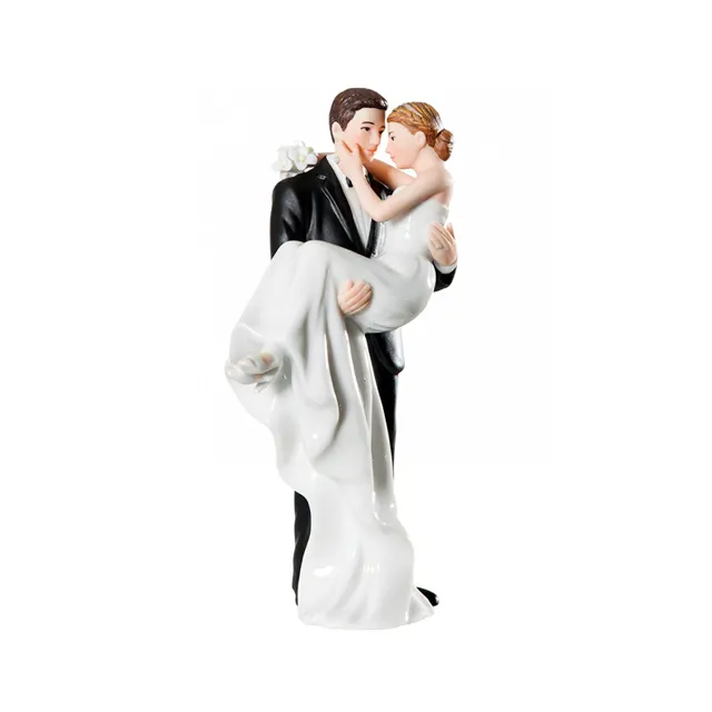 Porcelain Groom Holding Bride Wedding Cake Topper Couples Decorating Tools