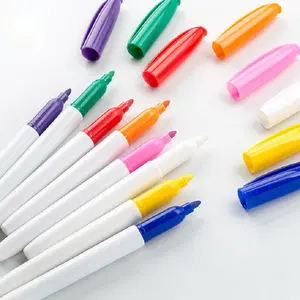 Marcadores de logotipo personalizado posca, 4 cores, apagar seco, caneta marcador de quadro branco, com ímã e apagador
