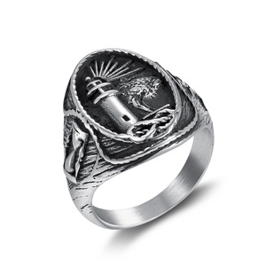 ODM océan bijoux Vintage noir acier inoxydable hommes orientation Viking bateau retour <span class=keywords><strong>maison</strong></span> lumière <span class=keywords><strong>maison</strong></span> bagues hommes - Product Image 5
