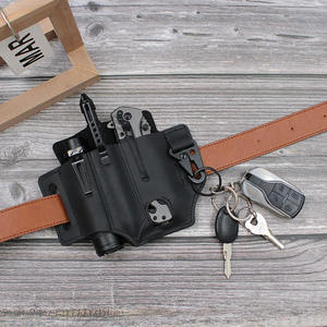 ชุดเครื่องมืออเนกประสงค์หนังแท้ พร้อมซองใส่เข็มขัดยุทธวิธี กระเป๋าเก็บของ EDC อุปกรณ์ตั้งแคมป์ - Product Image 4