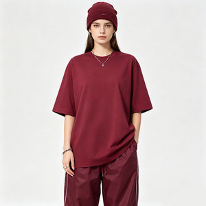 AMCLEVER Nueva Llegada <span class=keywords><strong>Camiseta</strong></span> Básica de Algodón Puro 260GSM para Hombre, Corte Holgado Informal, Manga Corta para Verano - Product Image 2