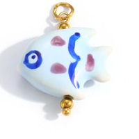 SUMMLY Ciondoli Carini a Tema Animali Marini in Acciaio Inossidabile Placcato Oro 18K, a Forma di Pesce, Conchiglia e Stella Marina, per Creazione Gioielli Fai da Te e Braccialetti