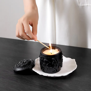 2024 pots de bougie de soulagement de cire de soja de luxe personnalisés parfumés pour la décoration de la maison pour les vacances de Pâques Diwali Ramadan méditation - Product Image 4