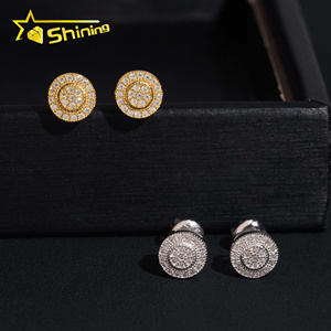 925 серьги-гвоздики из муассанита в стиле хип-хоп - Product Image 3