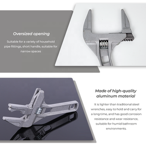 Clé <span class=keywords><strong>à</strong></span> molette réglable de 12 pouces, poignée courte, pince mobile, outil multifonction universel de 6 <span class=keywords><strong>à</strong></span> 68 mm pour l'entretien des éviers ou des tuyaux de salle de bain - Product Image 5